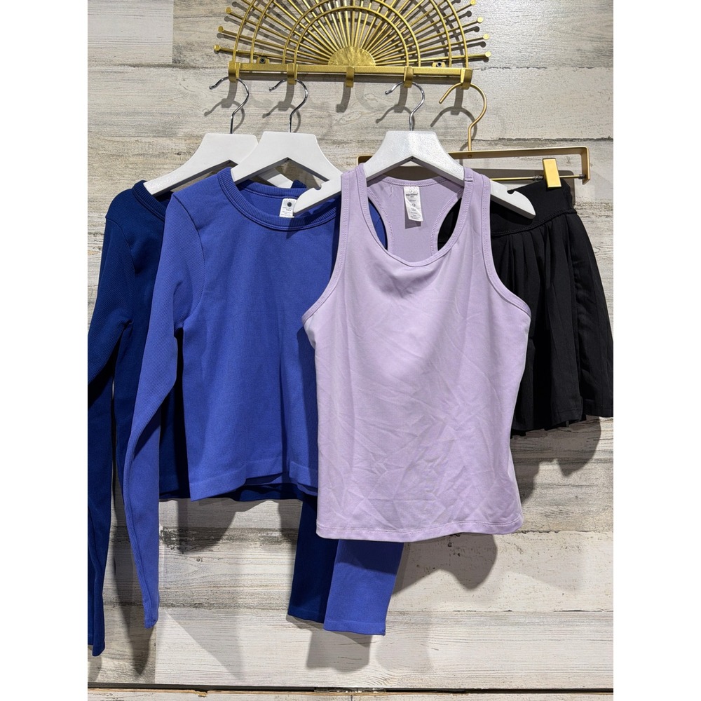 YogaLicious 90 Degree Activewear Lot Girls 12 Blue Purple Black Sporty EUC